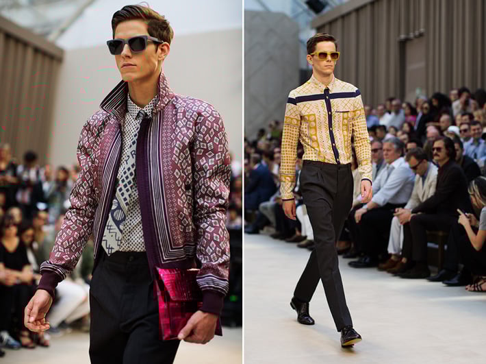Áo hoạ tiết của Burberry.