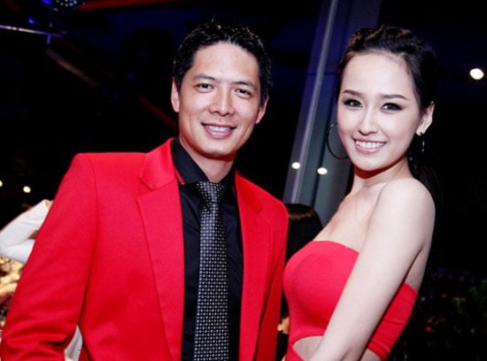 Bình Minh và Mai Phương Thuý ton sur ton đỏ trong một sự kiện gần đây.