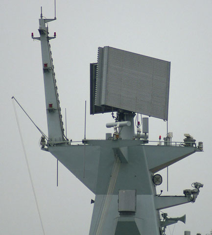 Ăng-ten radar tiên tiến của tàu hộ vệ kiểu mới 054A. Hoạt động nghe lén của Cục 3, Không quân Trung Quốc thường giới hạn ở lĩnh vực không quân các nước đối thủ, ăng-ten của trạm nghe lén loại này thường nhằm vào sân bay quân sự quan trọng của nước đối thủ.