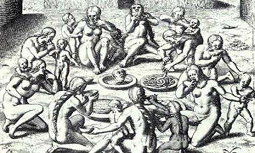 Hình ảnh minh họa cho việc ăn thịt người thời cổ xưa...