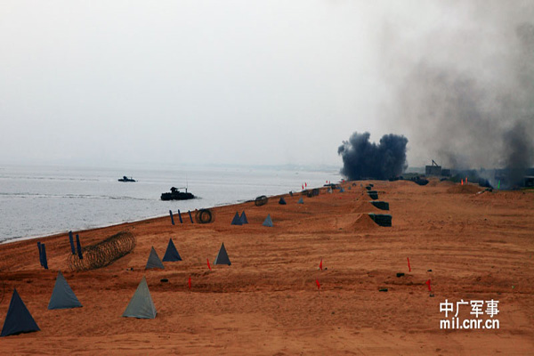 Hình ảnh bãi biển được cho là nơi hải quân Trung Quốc sẽ tiến hành diễn tập đổ bộ đánh chiếm