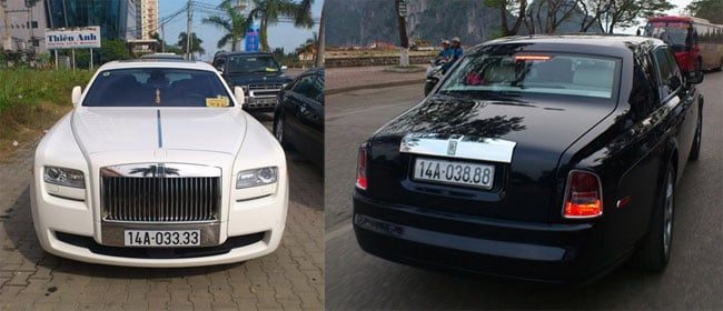 Không thua kém các đại gia Hải Phòng, hai chiếc Rolls-Royce Phantom thượng hạng với biển 