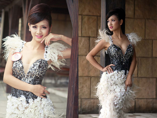  Hoàng Diệu Linh là thí sinh được nhiều người đánh giá sở hữu khuôn mặt đáng yêu nhất nhì của Hoa hậu Việt Nam 2012. 