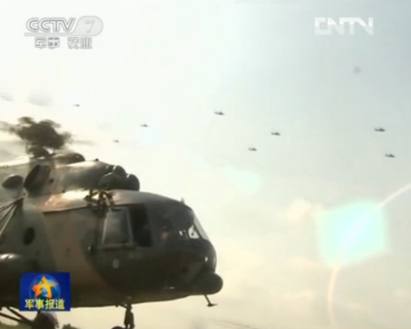 Lực lượng máy bay trực thăng tham gia tập trận