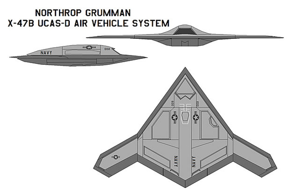 Hình vẽ thiết kế của X-47B
