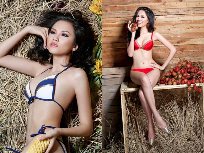 Trong bộ ảnh bikini mới, Diễm Hương tự tin khoe 3 vòng gợi cảm trước ống kính.