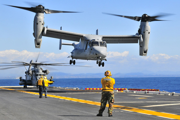 Ở chiều hướng ngược lại Mỹ cũng cho rằng máy bay Osprey có mặt tại Okinawa là để 