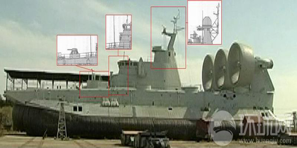 Mô phỏng hệ thống vũ khí, radar quan sát được trang bị trên tầu đổ bộ đệm khí lớn nhất thế giới.