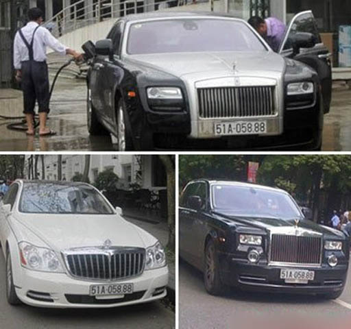 Được biết ba xế khủng Phantom Ghost, Maybach 62S trắng, Phantom Rồng là của một đại gia Ninh Bình. Cả 3 đều là những chiếc xe xa xỉ, trong đó Maybach 62S trắng, Phantom Rồng đã khiến làng siêu xe trong nước “nổi sóng” khi có mặt tại Việt Nam. Cả 3 xế siêu sang của đại gia Ninh Bình này đã từng cùng gắn chung biển 51A-058.88.