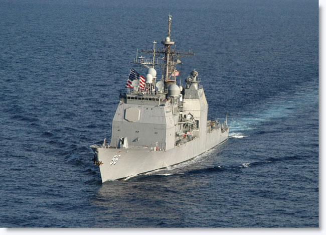 Hai chiếc tàu này nằm trong cụm tàu tấn công do tàu sân bay USS Harry S. Truman dẫn đầu.