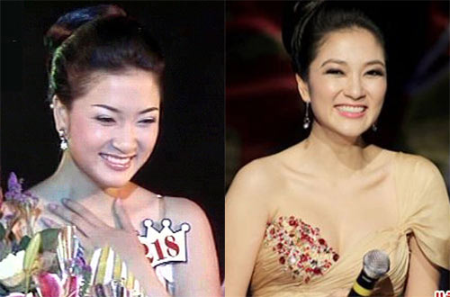  Khi đăng quang, Nguyễn Thị Huyền có khuôn mặt phúc hậu và các nét đẹp hoàn hảo. 