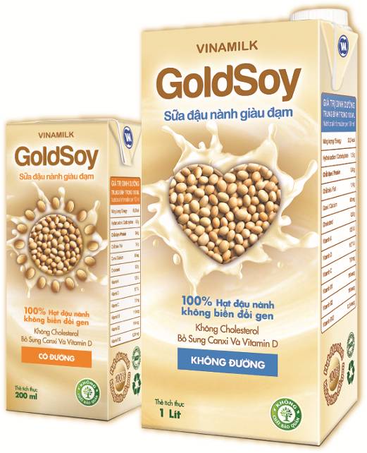 Sữa Đậu Nành Giàu Đạm GoldSoy được làm từ 100% Hạt đậu nành không biến đổi gen