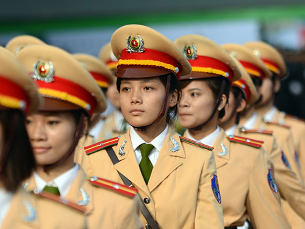 Quân phục nghiêm trang gọn gàng luôn là hình ảnh thường thấy ở mỗi nữ học viên cảnh sát nhân dân.