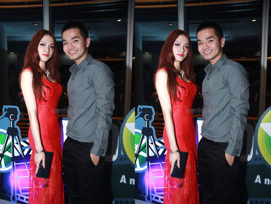 Cả hai thân thiết khi đi dự một sự kiện cùng các thí sinh khác của Việt Nam Idol.