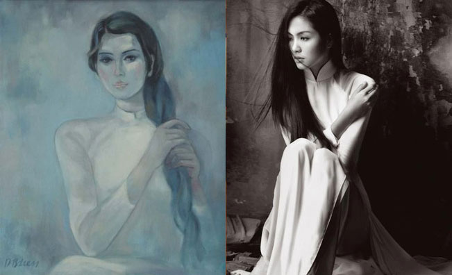 Tăng Thanh Hà cũng đẹp như trong tranh Thiếu nữ của họa sĩ Dương Bích Liên.
