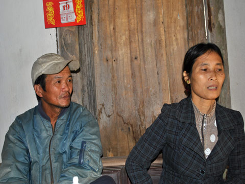 Vợ chồng chị Nguyễn Thị Động