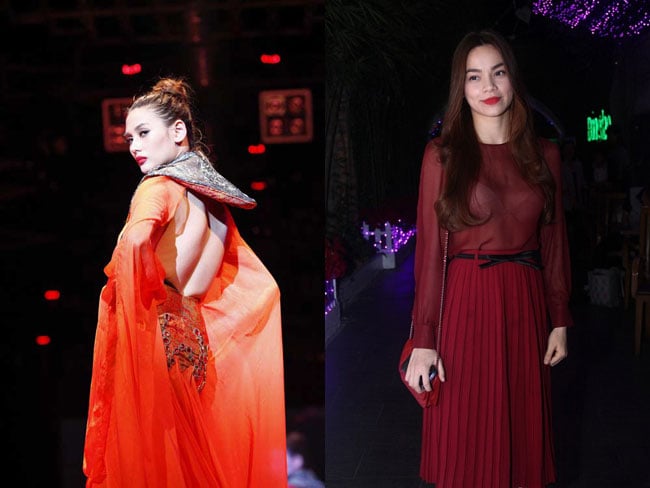    Hồ Ngọc Hà mặc áo xuyên thấu khoe rõ nội y bên trong.