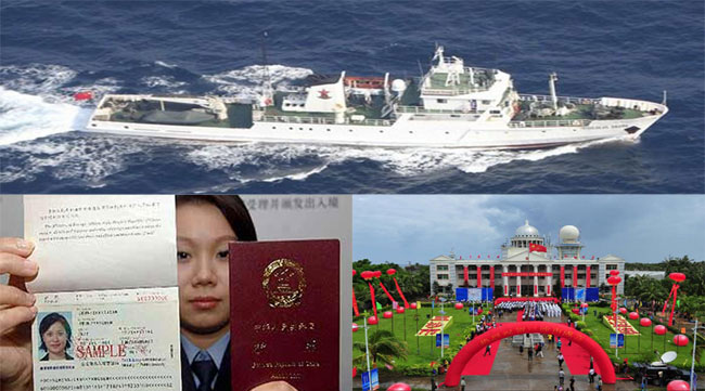In hộ chiếu đường lưỡi bò, cho phép cảnh sát tiếp cận và kiểm tra các tàu nước ngoài tại biển Đông; lập đôn trú trái phép... Hàng loạt hành động làm 