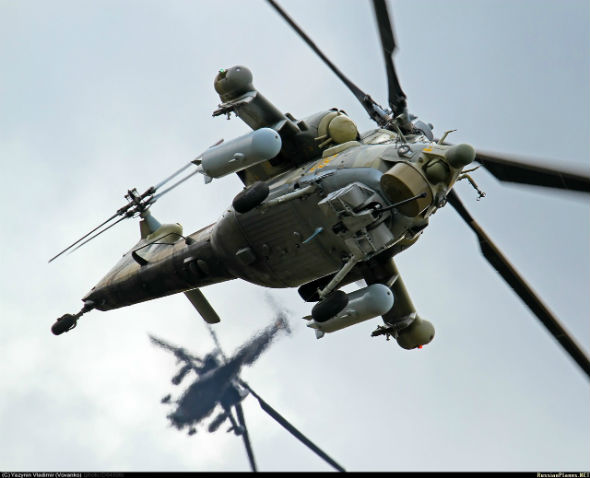 Dòng Mi-28 của Nga được trang bị vũ khí rất hùng hậu gồm pháo 30 ly 2A42 với cơ số đạn là 250 viên. 