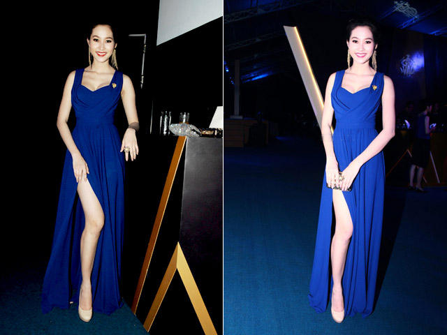 Tối 1/12, Hoa hậu Đặng Thu Thảoxuất hiện trong một sự kiện được tổ chức trên một du thuyền quốc tế sang trọng - tại cảng Nhà   Rồng, TP HCM.