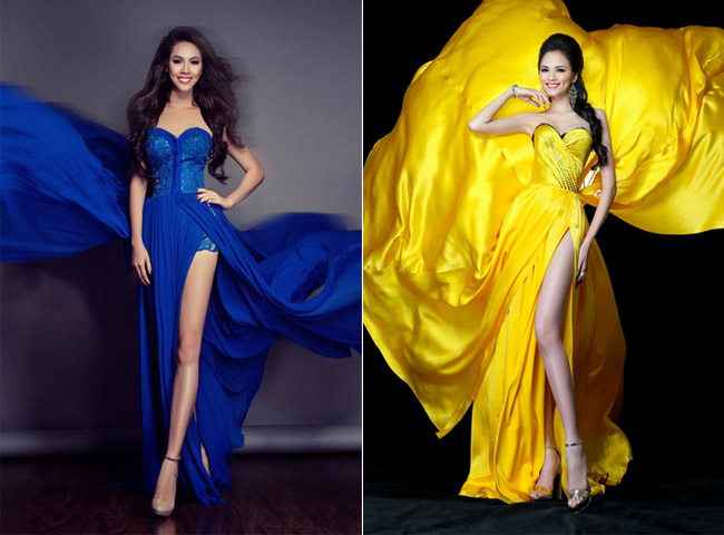 Tuy nhiên, nhiều người cho rằng hai bộ váy mà Diễm Hương đang chọn lựa và váy Hoàng My mặc trình diễn ở Miss World đều có thiết kế 