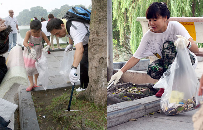  Nhìn những người nước ngoài đang cặm cụi nhặt rác ở Hồ Gươm bảo vệ môi trường của Thủ đô nhiều người sẽ không khỏi xấu hổ vì thói quen xả rác tràn lan nơi công cộng.