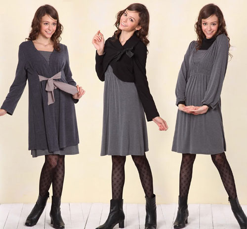 Váy bầu mùa đông - Đầm bầu thiết kế công sở cổ V chất Dạ ấm áp - Tìm Voucher