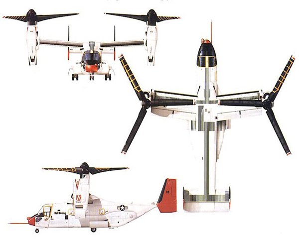 MV-22 vốn được biết đến là một vận tải cơ đa năng với khả năng tái thiết kế nội thất trong thời gian ngắn, hạ cánh trên đường băng ngắn và cất cảnh thẳng, tầm hoạt động xa hơn, bay nhanh với khả năng bán phản lực, tiếp nhiên liệu trên không và đặc biệt là có thể “cất gọn” trong kho của tàu sân bay.