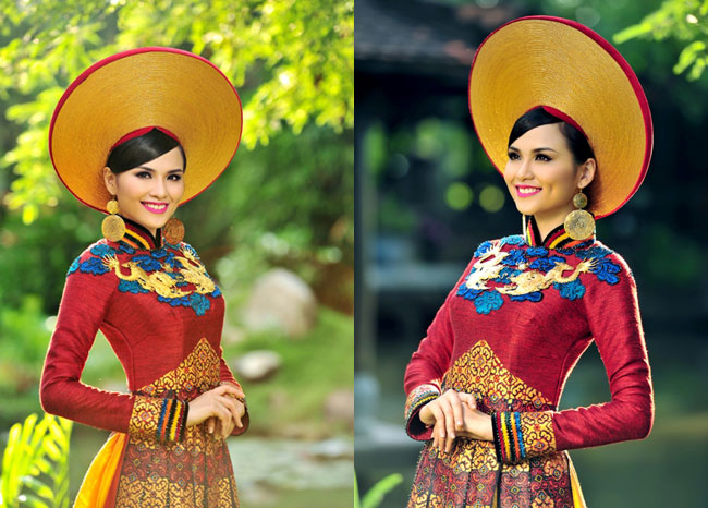 Được chạm trổ dát vàng cùng với các họa tiết thổ cẩm.