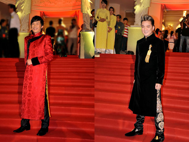 Trong một sự kiện tối 26/1, Hoài Linh và Đàm Vĩnh Hưng bất ngờ cùng nhau diện những chiếc áo dài duyên dáng.