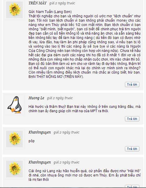 Một số ý kiến của độc giả về bài chia sẻ của bạn Nam Tuấn.