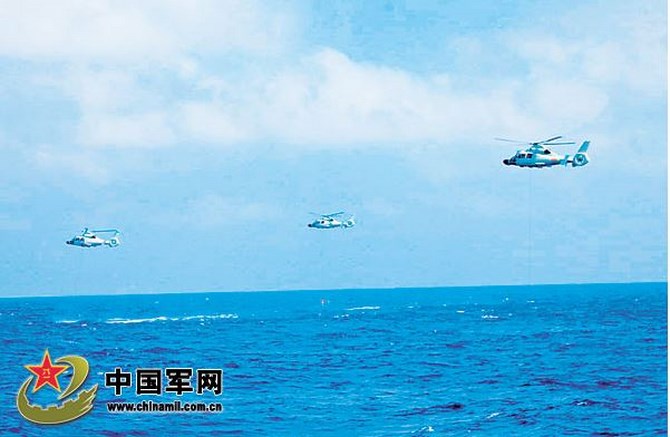 Phi đội 3 trực thăng Z-9 quần đảo trên Biển Đông.