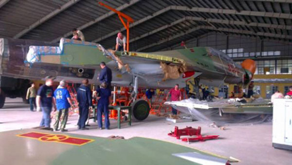 Chiếc máy bay Su-30MK2 tiếp nhận và lắp đặt đầu năm 2013.