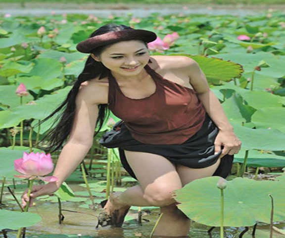 Bên cạnh đó, từ khi hoa sen trở thành Quốc hoa, không chỉ các sao Việt mà giới trẻ Hà Thành cũng đua nhau ra hồ ôm sen chụp ảnh với những bức hình gợi cảm.