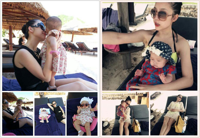   Linh Nga đã quyết định công khai những hình ảnh của cô công chúa nhỏ Luna khi cả hai mẹ con đi du xuân tại vùng biển Nha Trang.