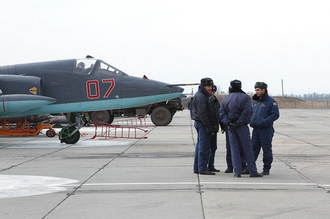 10 cường kích cơ Su-25SM3 sau khi được hiện đại hóa và đưa vào trang bị cho không quân trong khuôn khổ chương trình mua vũ khí của Nhà nước Nga tới năm 2020.