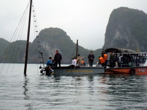 Hiện trường vụ tai nạn chìm tàu Trường Hải 06 QN 5198, tháng 2/2011. (Ảnh: Đinh Mạnh Tú/TTXVN)