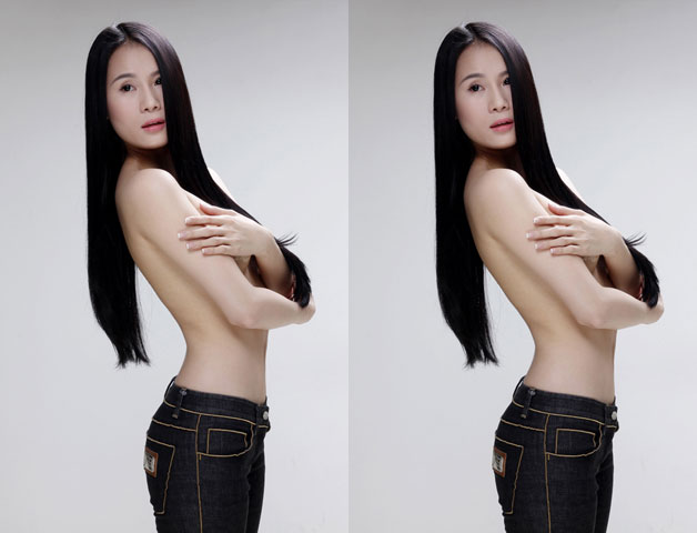  Thái Hà bất ngờ tung những tấm hình bán nude với gương mặt lạ lẫm.
