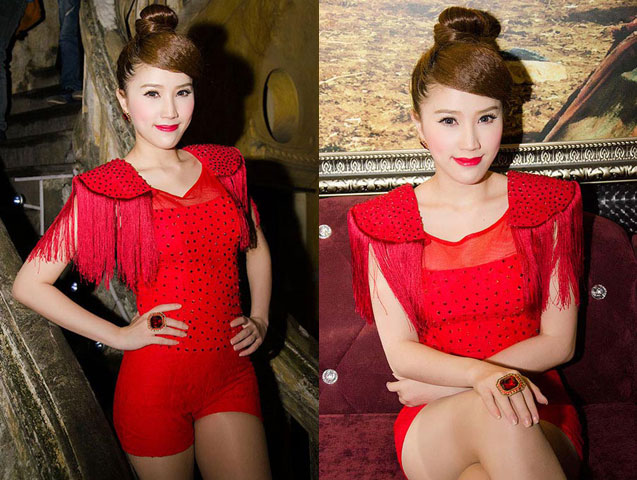   Tối qua 27/3, Bảo Thy diện trang phục đỏ rực rỡ tới dự một sự kiện tại Hà Nội.