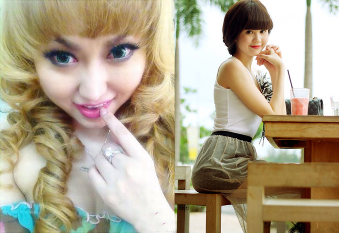  Không chỉ tắm trắng, cùng với kiểu tóc và cách trang điểm trẻ trung, Phi Thanh Vân còn tạo ra vẻ đẹp dễ thương như búp bê.