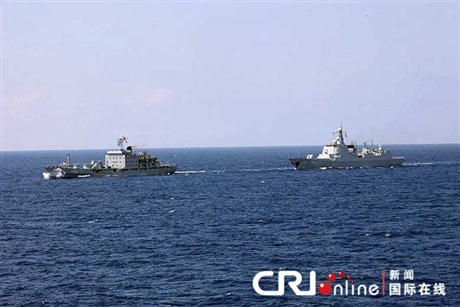 Tàu khu trục của Hạm đội Nam Hải tham gia tập trận.
