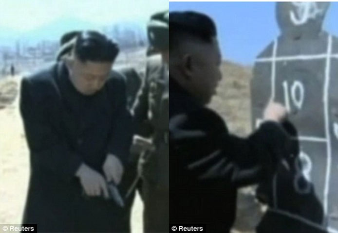  Trong video, Kim Jong Un cầm khẩu súng ngắn trong tư thế ngắm bắn. Đoạn video này được cho là khá bất thường bởi nhà lãnh đạo trẻ tuổi của Triều Tiên dù không xa lạ với hình ảnh thị sát diễn tập quân sự nhưng chưa từng thấy ông cùng tham gia như lần này. 