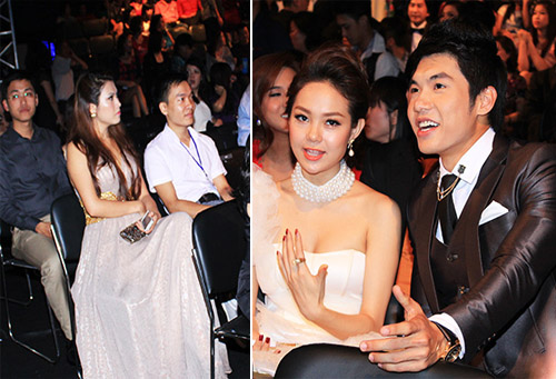Trong khi Truơng Nam Thành vui vẻ trò chuyện cùng Minh Hằng thì Hoàng Yến cô đơn ngồi ở hàng ghế khán giả.