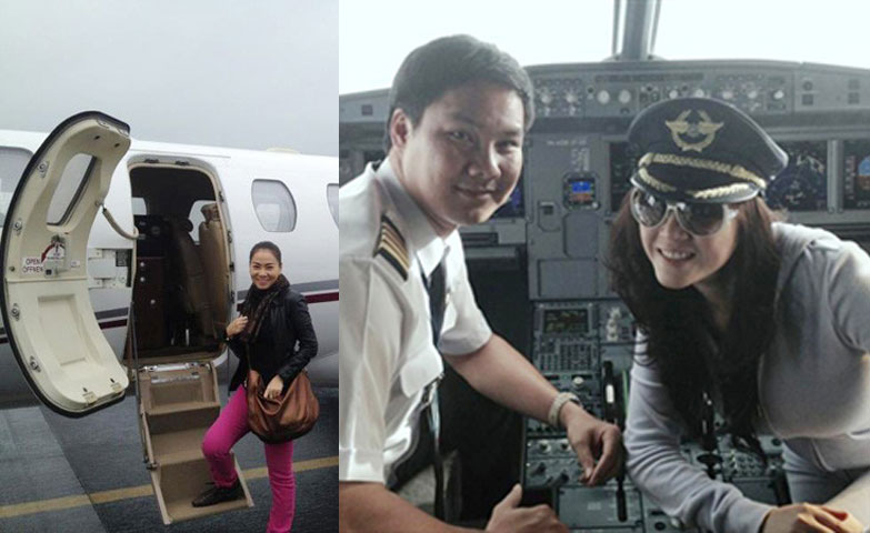 Đặc biệt, Thu Minh còn không quên khoe hình chụp cùng phi công của chuyến bay. Cô còn dành nhiều lời khen như: 