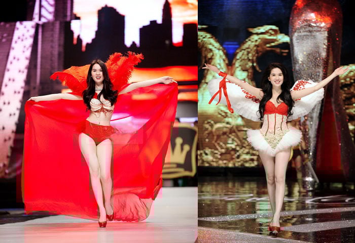 Nhiều người cho rằng thứ Ngọc Trinh đeo sau lưng không phải là cánh, nó quá xơ xác và nhìn rẻ tiền
