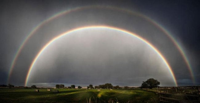 Cầu vồng kép tại bang Wyoming, Mỹ vào ngày 1/9/2012.