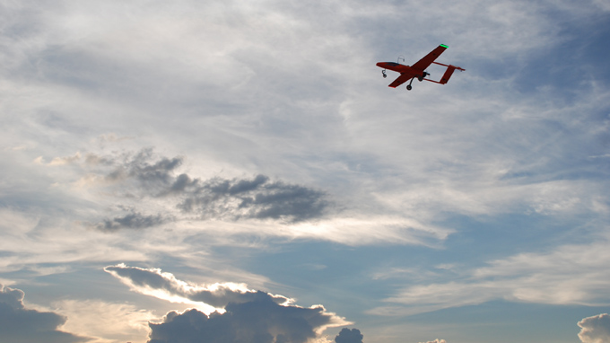 AV.UAV.S2 bay đêm hướng ra biển Đông - Ảnh: Viện Công nghệ không gian cung cấp