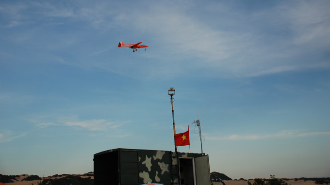 Máy bay không ngườ lái của Việt Nam bay trên bầu trời Tổ quốc - Ảnh: Viện Công nghệ không gian cung cấp