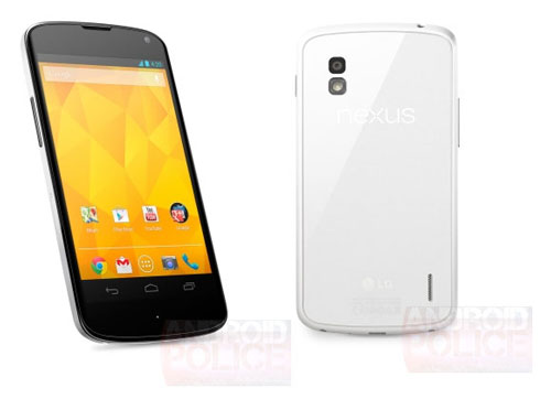 Hình ảnh phiên bản màu trắng được chờ đợi của Nexus 4.