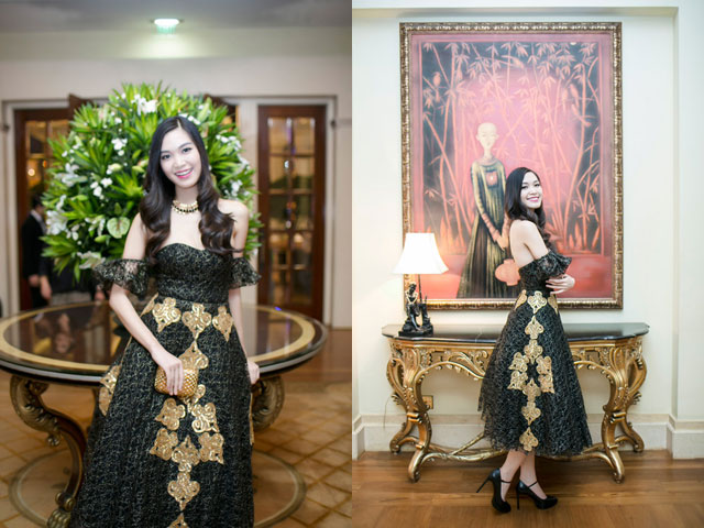  Không kém Mai Phương Thúy, hoa hậu Thùy Dung mong manh vai trần với thiết kế vai áo vô cùng sexy.